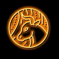oxe kinesisk horoskop djur- neon glöd ikon illustration vektor