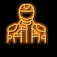 Biker Fahrer Neon- glühen Symbol Illustration vektor