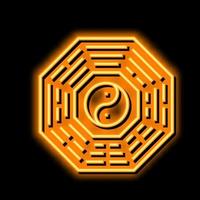 bagua kinesisk horoskop djur- neon glöd ikon illustration vektor