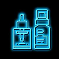kosmetisch Öl zum Gesichts- Haut Neon- glühen Symbol Illustration vektor
