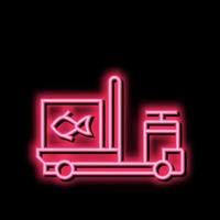 Thunfisch Transport Neon- glühen Symbol Illustration vektor