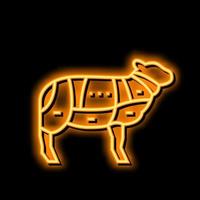 Fleisch Schaf Neon- glühen Symbol Illustration vektor