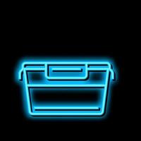 Essen Container Plastik Neon- glühen Symbol Illustration vektor