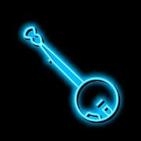 Banjo besaitet Musiker Instrument Neon- glühen Symbol Illustration vektor