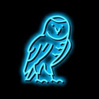 Uggla vild fågel neon glöd ikon illustration vektor