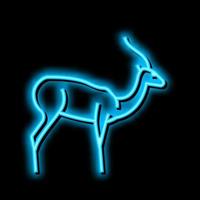 antilop vild djur- neon glöd ikon illustration vektor