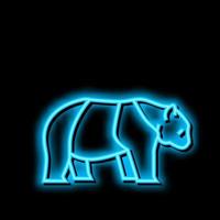 panda djur- i Zoo neon glöd ikon illustration vektor