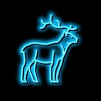 rådjur djur- i Zoo neon glöd ikon illustration vektor
