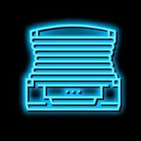 horizontal Kabine öffnen Solarium elektronisch Ausrüstung Neon- glühen Symbol Illustration vektor