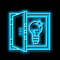 Idee zum Entschlossenheit Problem Neon- glühen Symbol Illustration vektor