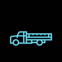 lastbil bruka transport neon glöd ikon illustration vektor