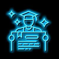 Hauptfächer Schüler Neon- glühen Symbol Illustration vektor