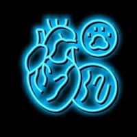 Herzwurm Krankheit Neon- glühen Symbol Illustration vektor