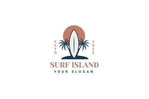 Surfen Insel Logo Vektor Symbol Illustration