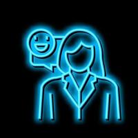 Babysitter Job Neon- glühen Symbol Illustration vektor