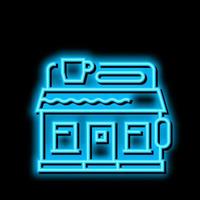 Kaffee Geschäft Neon- glühen Symbol Illustration vektor