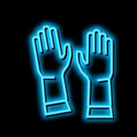 Handschuh zum Waschen Neon- glühen Symbol Illustration vektor