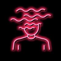 schizofreni psykologisk sjukdom neon glöd ikon illustration vektor