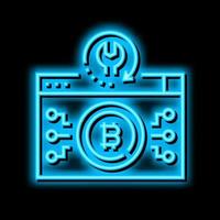 Bitcoin Wiederherstellung Dienstleistungen Neon- glühen Symbol Illustration vektor