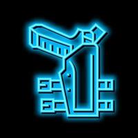 Gewehr Halfter Neon- glühen Symbol Illustration vektor