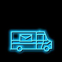 LKW zum liefern Paket und Brief Neon- glühen Symbol Illustration vektor