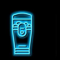 Kaffee Schleifer elektrisch Gerät Neon- glühen Symbol Illustration vektor