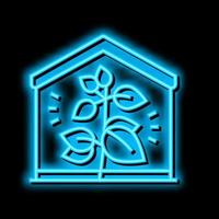 eco hus byggnad neon glöd ikon illustration vektor