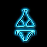 Bikini Sommer- Kleider zum Schwimmen Neon- glühen Symbol Illustration vektor