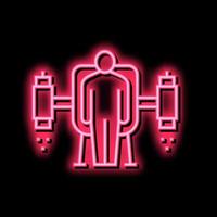 Jetpack Ausrüstung Neon- glühen Symbol Illustration vektor