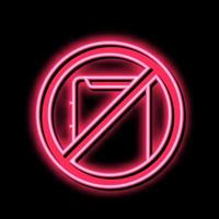 Telefon gekreuzt aus Kennzeichen Neon- glühen Symbol Illustration vektor