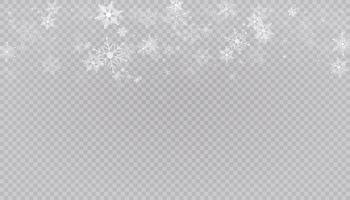 vit snö flyger bakgrund. jul snöflingor. vinter snöstorm bakgrundsillustration. vektor