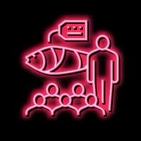 Thunfisch Versteigerung Markt Neon- glühen Symbol Illustration vektor