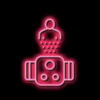 Clever Uhr Hologramm Neon- glühen Symbol Illustration vektor