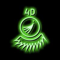 4d Wimpern Neon- glühen Symbol Illustration vektor