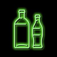 Flasche Glas Produktion Neon- glühen Symbol Illustration vektor