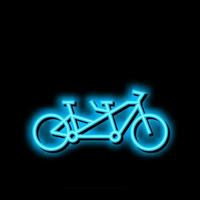 Tandem Fahrrad Fahrrad zum Paar Neon- glühen Symbol Illustration vektor