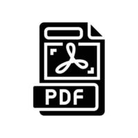 pdf Datei Format dokumentieren Glyphe Symbol Vektor Illustration