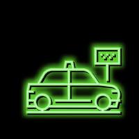 taxi sluta motell neon glöd ikon illustration vektor