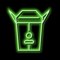 wegbringen Essen Box Neon- glühen Symbol Illustration vektor