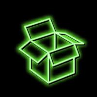 Karton Box Neon- glühen Symbol Illustration vektor