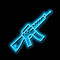 Gewehr Waffe Neon- glühen Symbol Illustration vektor