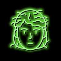 Mann Vor Keratin verwenden Neon- glühen Symbol Illustration vektor