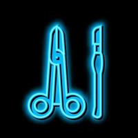 Ausrüstung Chirurgie Neon- glühen Symbol Illustration vektor