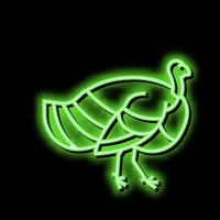 Kalkon fågel neon glöd ikon illustration vektor