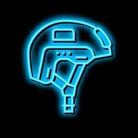 Helm Soldat Neon- glühen Symbol Illustration vektor