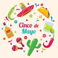 cinco de mayo icon sammlung vektor