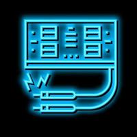 Elektrochirurgie Krankenhaus elektronisch Ausrüstung Neon- glühen Symbol Illustration vektor