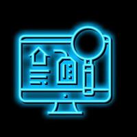 Suche Vermietung Eigenschaften Neon- glühen Symbol Illustration vektor