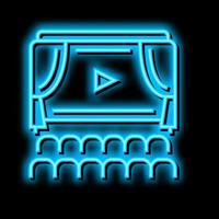 Kino Anzeige und Sitze Neon- glühen Symbol Illustration vektor