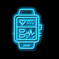 Fitness Armband elektronisch Gadget Neon- glühen Symbol Illustration vektor